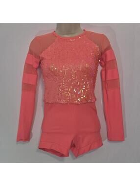 Weissman long-sleeve sequin acro biketard